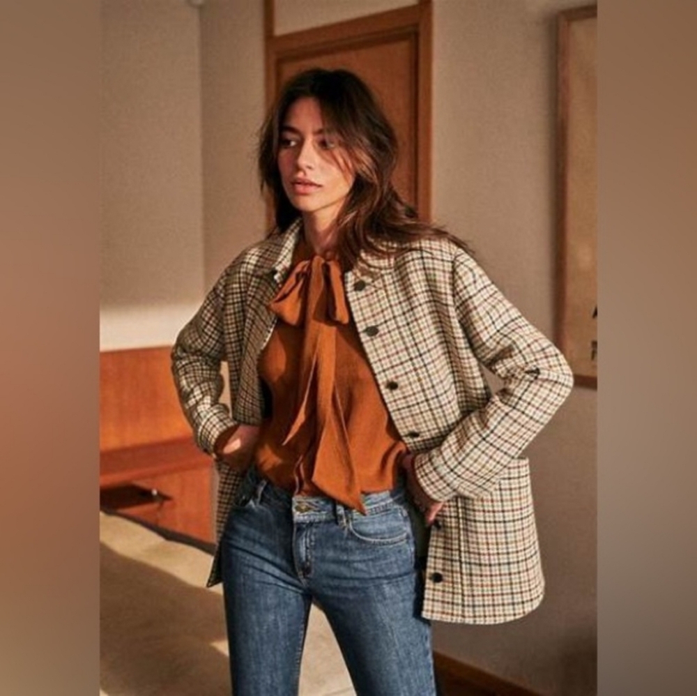 Sezane Plaid Jacket